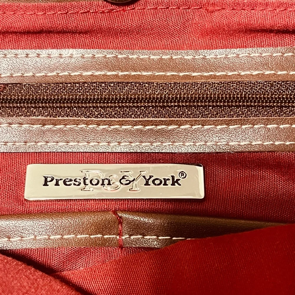 Elegant Red and Brown Striped Tote Bag